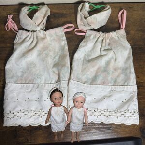 2 Matching 18” Doll Handmade Pillowcase Dresses Twins? DOLLS NOT INCLUDED